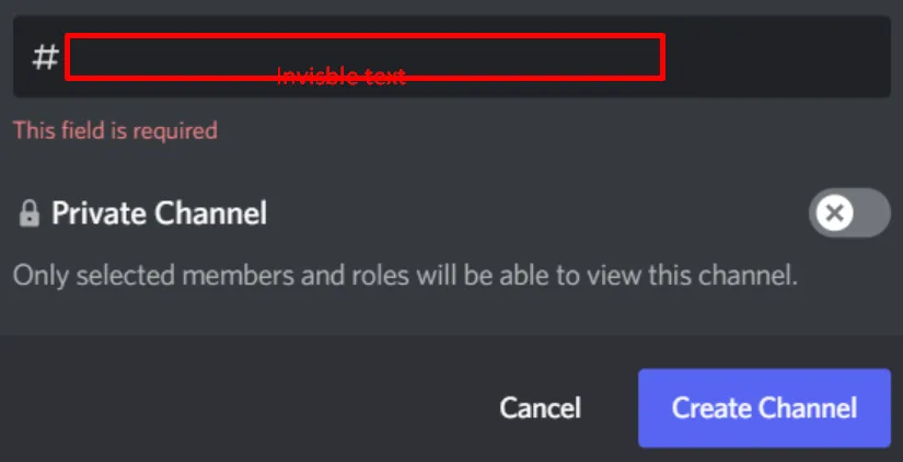 Discord invisible text