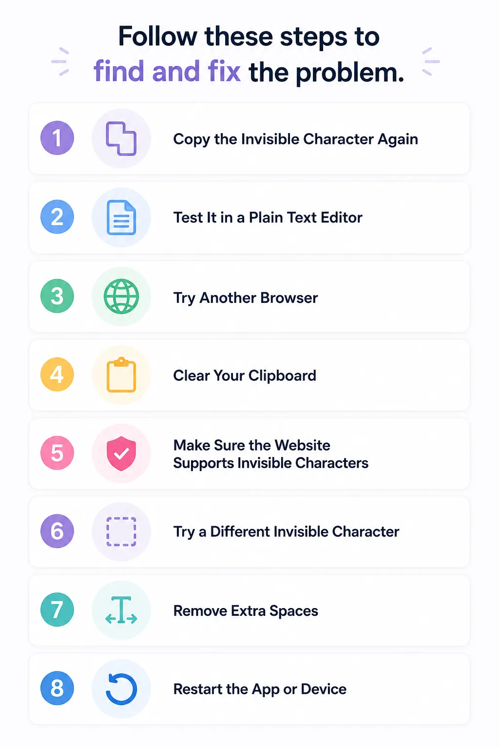 How to Fix an Invisible Character That Won't Paste