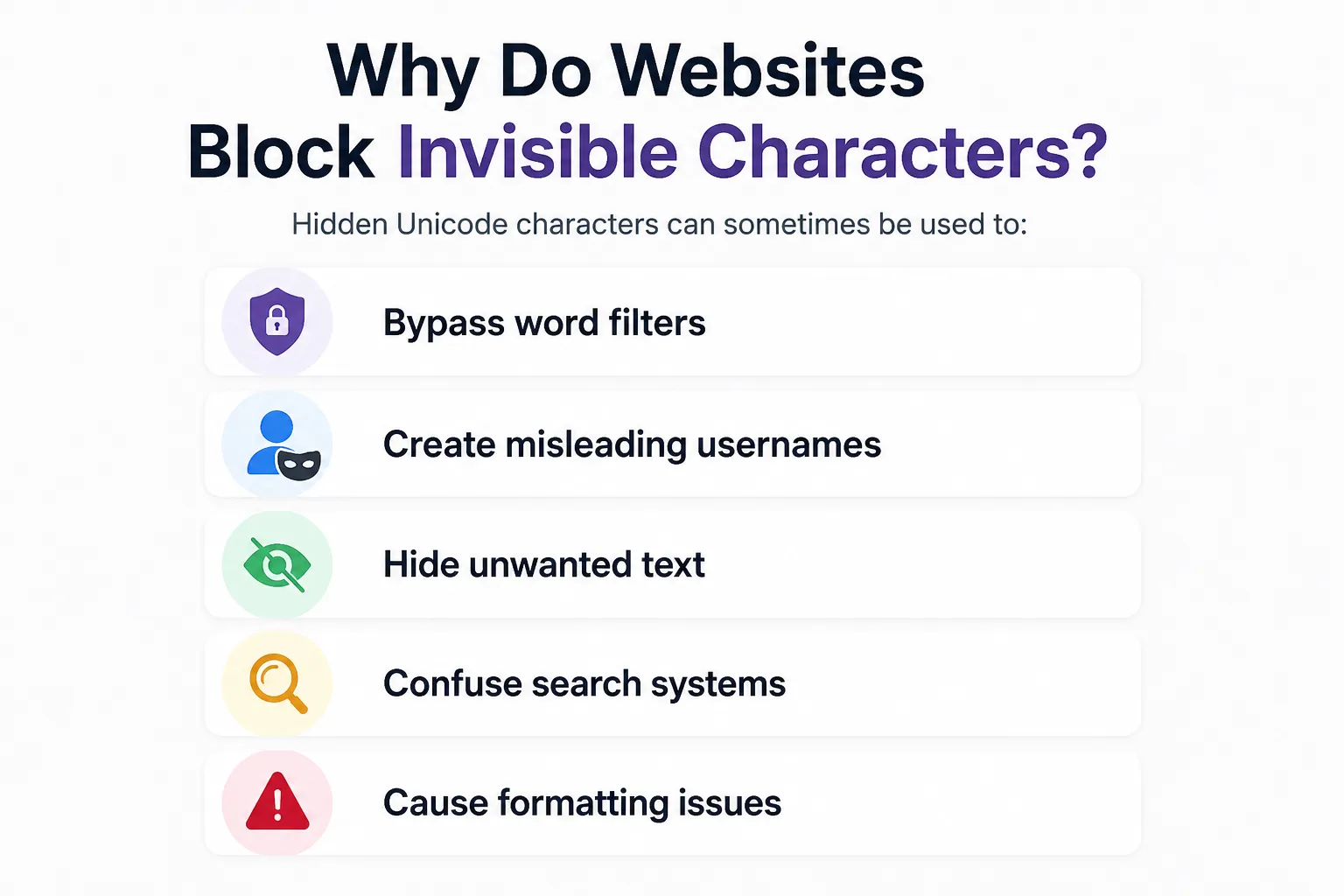 Why Do Websites Block Invisible Characters
